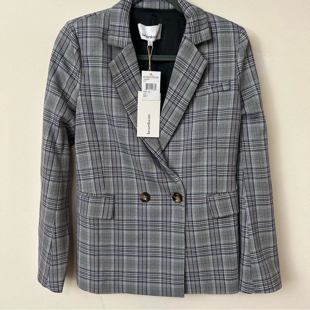 NWT Heartloom Gray Plaid Blazer